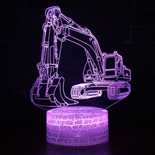 Gravemaskine 3D lampe med 16 lysfarver og fjernbetjening - Dæmpbar